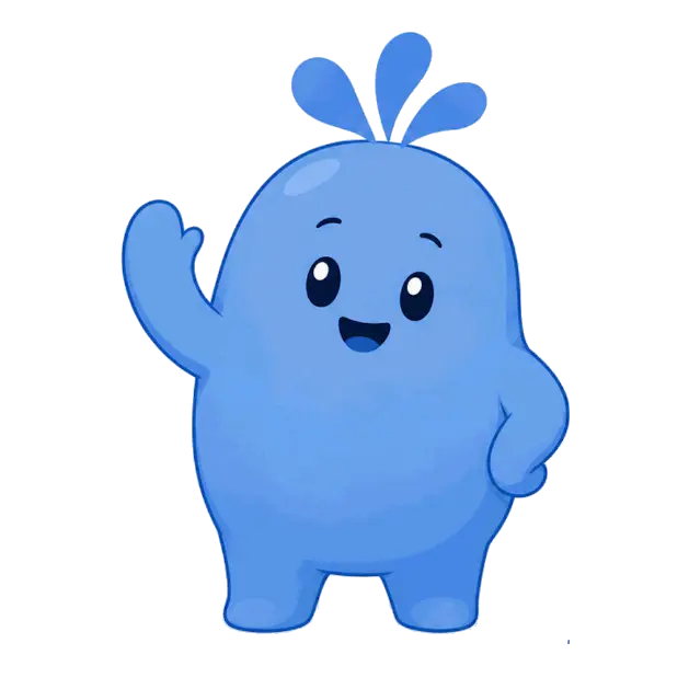 Mr. Bloom, Bloom's friendly mascot, waving hello
